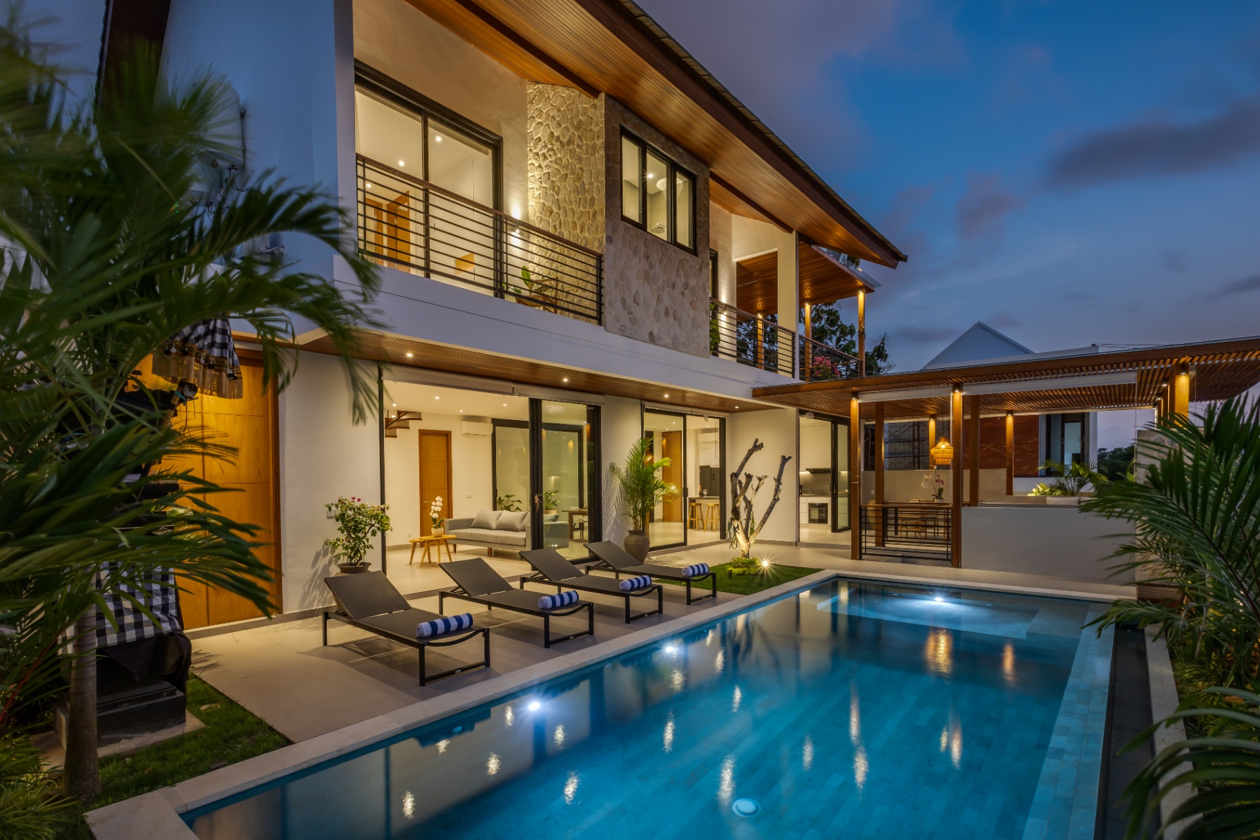 Modern 2 bedroom stylish villa Ungasan-Office-Gym-Pergola+Rooftop pergola-garage